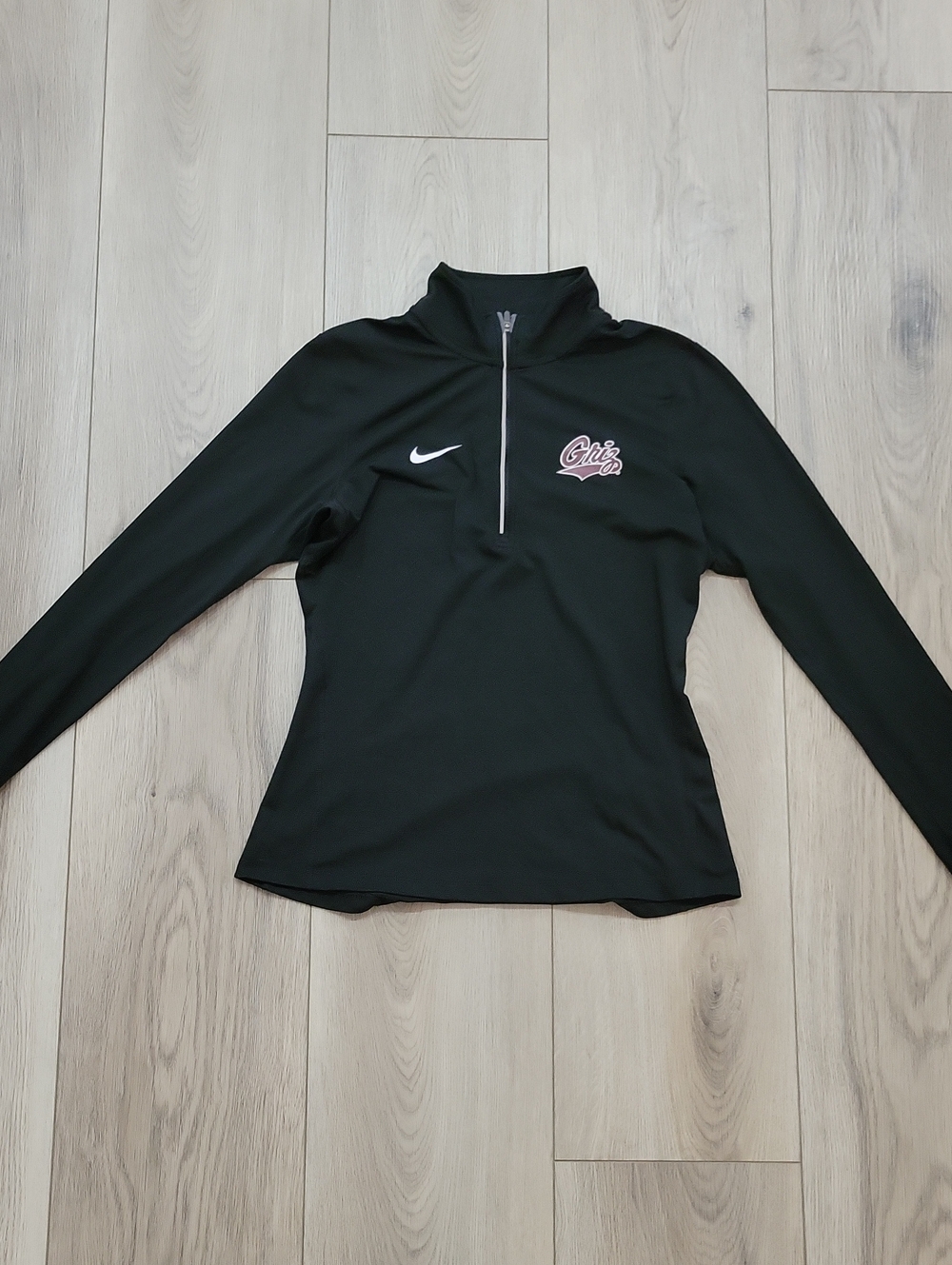 Nike Women's Black Long-Sleeve Quarter-Zip Top with Montana Griz Logo